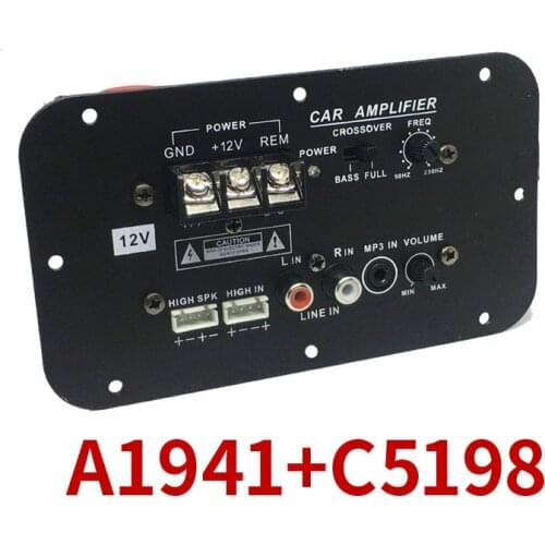 SOTAMIA 500W Subwoofer Amplifier A1941+C5198 Tube Amplifiers Full Frequency Car Amplificador For 8-12 Inch Subwoofer Speaker