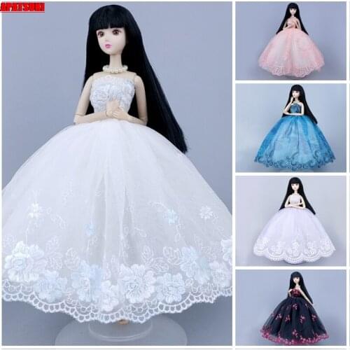5pcs/lot Handmade Wedding Dresses For Barbie Doll Clothes Party Gown Clothing Outfits 1/6 Dollhouse Accessories Kids Toys DIY