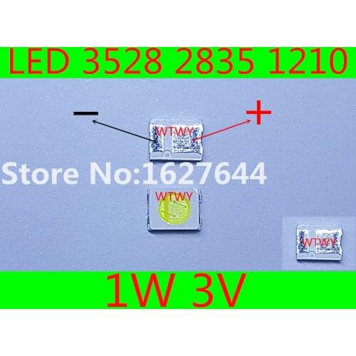 50pcs HONGLI LED 2835 3528 1210 LED TV Backlight High Power 1W 3V LED Backlight Cool white For LED LCD TV Backlight Application