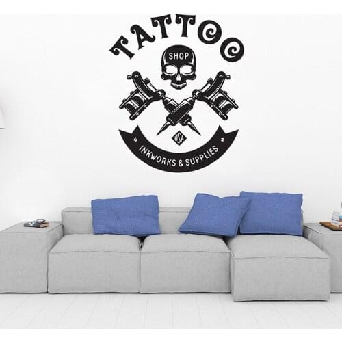 Tattoo studio sign DIY Wall sticker Tattoo Salon Logo removeable Vinyl Sticker Window glass door PVC decal mural home Decor G850