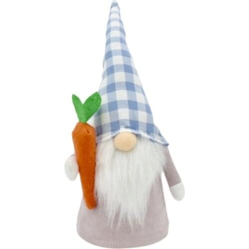Easter Carrot Gnome Spring Holiday Home Decoration Plush Handmade Swedish Tomte Elf Doll Ornaments High Quality and Brand New