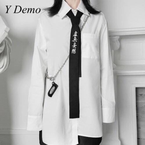 Y Demo Chinese Style Harajuku Embroidery Tie Women Casual Adjustable Accessory