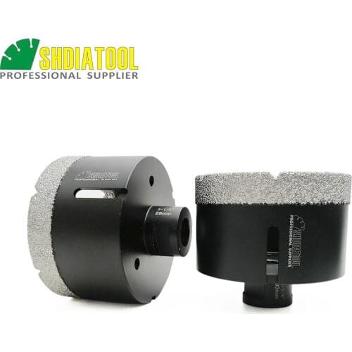 SHDIATOOL 3-1/2" Vacuum brazed diamond Dry drilling bits 5/8-11 connection Diameter 89mm porcelain tile granite Masonry hole saw