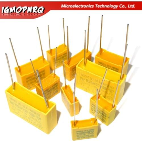10pcs 275VAC capacitor X2 series 0.01UF ~ 2.2UF Polypropylene film capacitor New 10nf 100nf 150nf 200nf 680nf 470nf 1UF