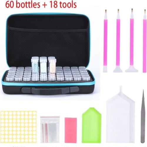 15/30/60/120 Bottles 5d Diamond Painting Accessories tools Storage Box Carry Case diamant painting tools Container Bag