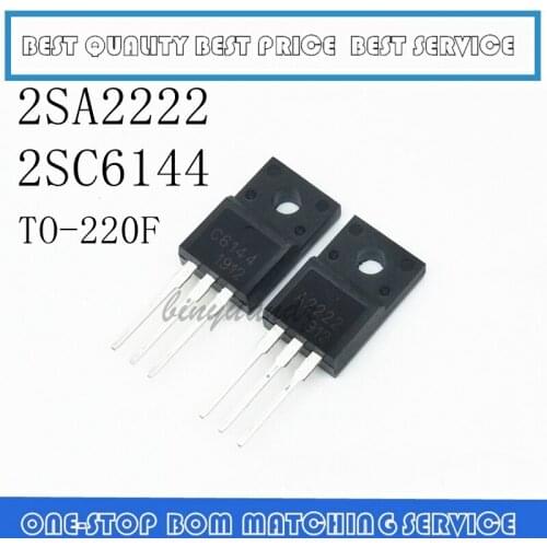 2pcs/lot 2SA2222 2SC6144 TO-220F 1pairs 1pcs A2222 + 1pcs C6144 TO-220 In Stock