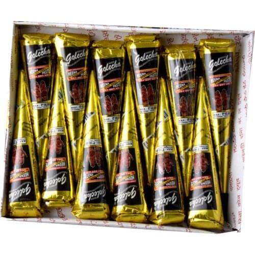 2018 Tatouage Stickers New Rushed Temporary Tattoo 12pcs Black Henna Paste, Face Painting Body Paint Pigments, Pen Indian Plant