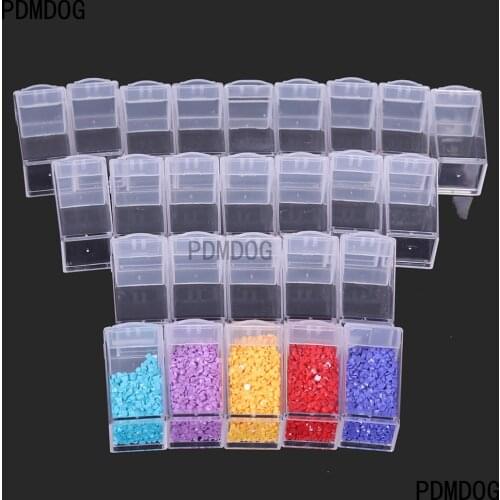 Plastic Bottle 60pcs Diy Diamond Embroidery Size 2.5x5cm Transparent Beads Storage Accessories Painting Handicrafts Rhinestones