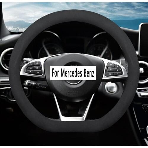 Car Suede leather Steering-wheel Cover 38cm For Mercedes-Benz B200 R350 SLK300 A180 C200 E260 Cla200 GLA GLC GLK VITO