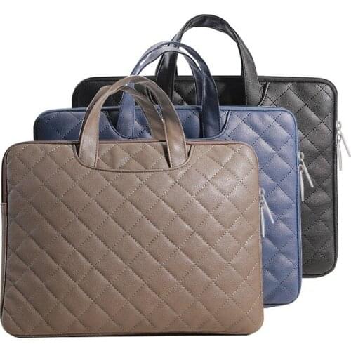 Free Shipping Fashion 11 13 14 15.6 inch Laptop Sleeve Handle bag Pu Leather Laptop Case for Macbook Air Pro Retina 11.6 13 15.4