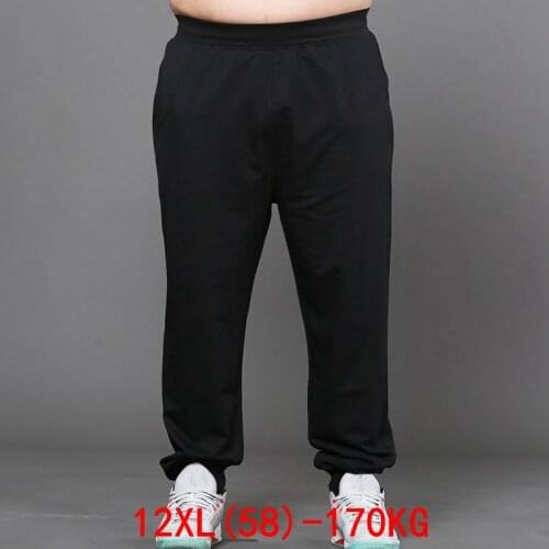 Mens big pants 170KG plus size 11XL 12XL loose stretch large size 6XL 7XL 8XL 9XL 10XL spring casual pants black50 52 54 56 58