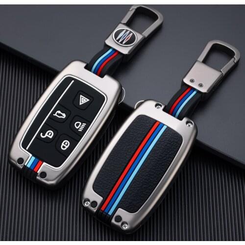 Zinc Alloy Car Remote Smart Key Fob Case Cover Shell Keychain For Land Rover LR4 Range Rover Sport Discovery Jaguar Accessories