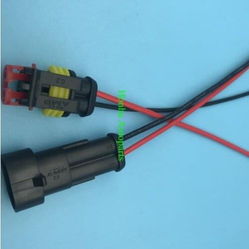 DJ7021-1.5-11/21 2 Pin Way Car Waterproof Electrical Connector Plug with 18 AWG 15cm Wire Marine G08 Drop ship wire harness