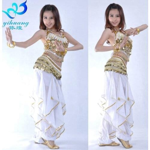 Women Arab Belly Dance Competition Halloween Christmas Performance Outfits Indian Dancewear Festival Set (Bra,Pants,Belt)