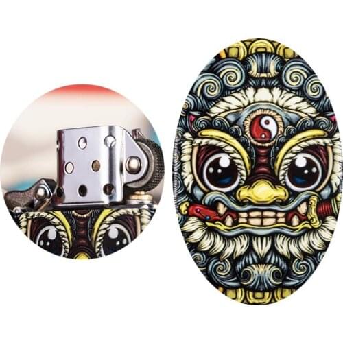 Lighter Kerosene windproof lion biting sword pure copper creative personality retro