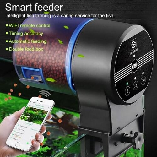 Fish Feeder WIFI Programmable Aquarium Automatic Fish Food Dispenser for Fish Tank Electronic Timer Feeder 3 Meals