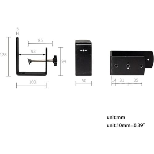 D5QC Cantilever Magnifier Desk Bracket Clamp Aluminum Alloy Mount Holder Cantilever Bracket for Desktop Table Lamp