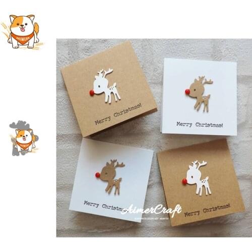 Christmas Deer Metal Cutting Dies Scrapbooking Stencil DIY Decorative Embossing Craft Die Cuts Card Making New Dies For 2019