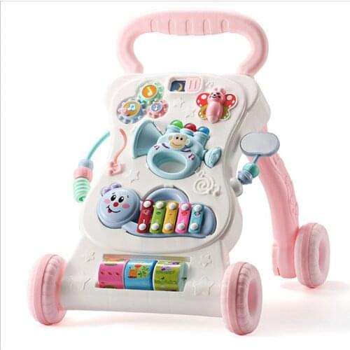 Multifunctional baby walker anti-rollover stroller baby and children music playing 6/7-18 months adjustable speed walker