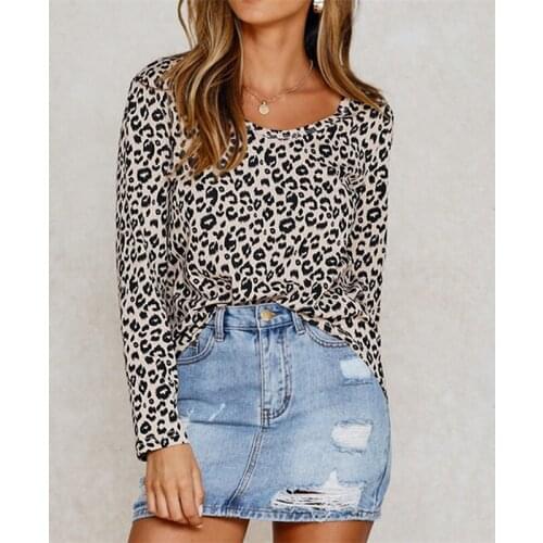 Fashion Casual Long Sleeve Female Leopard Blouse Women Top Tees Autumn 2021 Blouse Femme Ladies Shirt Clothes Plus Size S-XL