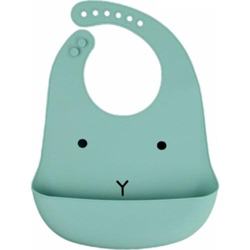 Cartoon Waterproof Soft Silicone Baby Infants Bibs Adjustable Toddler Feeding Food Catcher Roll up Pocket Feeding Stuff Apron