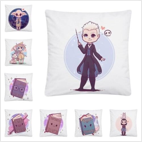 Super hero/magic character cartoon pattern Soft Short Plush Cushion Cover Pillow Case for Home Sofa Car Decor Pillowcase45X45cm