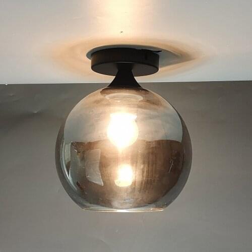 Nordic LED Ceiling Lamp Ccolorful Glass Ball Indoor Lighting Modern Bedroom Dining Room Porch Decoration Light Fixture AC85-265V