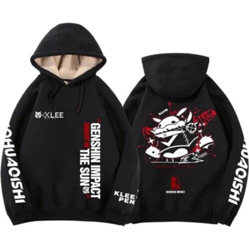 2021 new Genshin Impact two-dimensional lamb velvet padded sweater KLEE cosplay animation peripheral bomb clothes