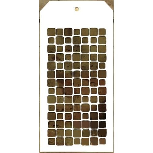 2021 New Label Tag Plastic Stencil For Craft Making Square Pattern Scrapbooking Background Greeting Card No Metal Cutting Dies