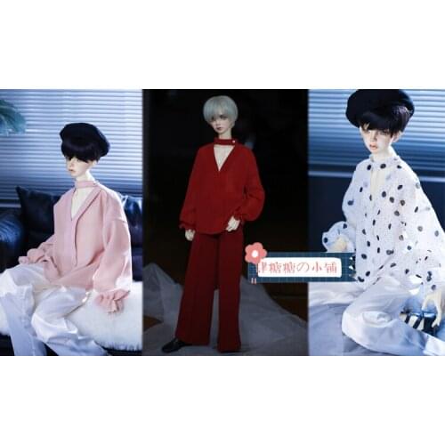 BJD Doll clothes V-neck chiffon shirt lantern sleeve chiffon pullover 3 color 1/4&1/3& uncle multi-color shirt