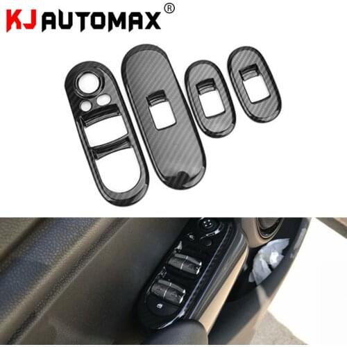KJAUTOMAX For Mini Cooper F55 Window Switch Decoration Carbon Fiber Texture 4PCS Window Lifting Device ABS