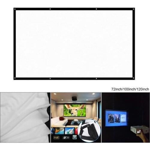 Portable Foldable Projector Screen Wall Mounted Home Cinema Theater 3D HD Projection Screen Canvas