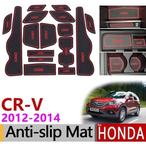 Anti-Slip Gate Slot Mat Rubber Coaster for Honda CR-V CRV 2012 2013 2014 4th Gen facelift CR V Accessories Car Stickers 2.0 2.4