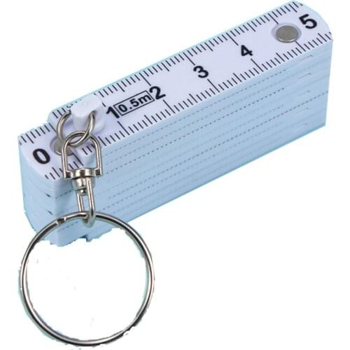 50cm Plastic Fold Ruler Tape Measure Carpenter Measuring Tool Creative Design with Key Chain Key Ring Measuring Tool