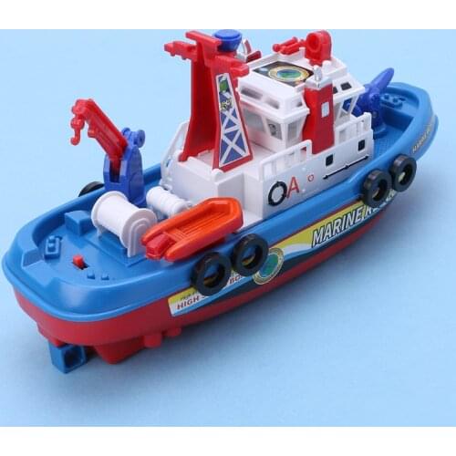 Fast Speed Music Light Electric Marine Rescue Fire Fighting Boat Toy for Kids R9JD