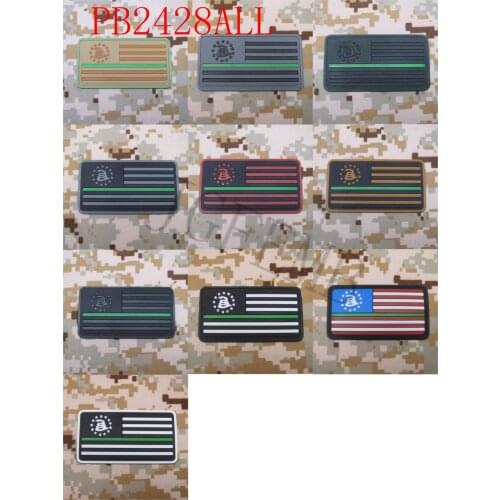 The Thin Green Line Snake America flag Military Tactical Morale 3D PVC patch Style 1