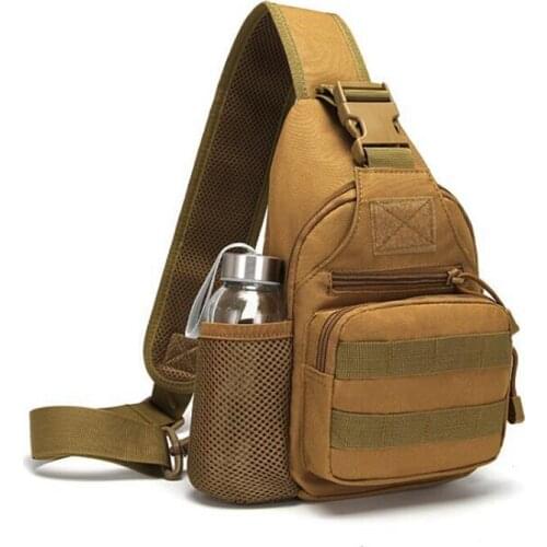 Outdoor Military Chest Bag Camouflage Tactical Water Bottle Chest Bag Riding Sports Crossbody Large Capacity Fishing Chest Bag