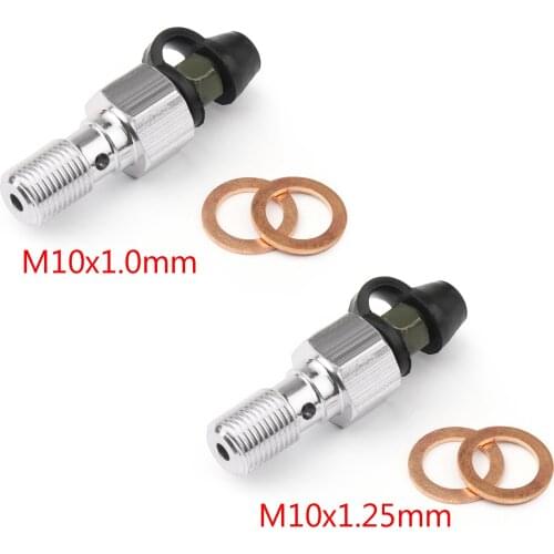 Areyourshop Universal M10 X 1.0mm/1.25mm Brake Caliper Bleeder Screw Fork Speed Bleeder Valves for Yamaha for Suzuki for Honda