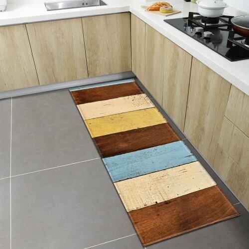 Entrance Doormat Home Kitchen Rugs Bedroom Living Room Decoration Carpet Wood Grain Hallway Balcony Bathroom Anti-Slip Floor Mat