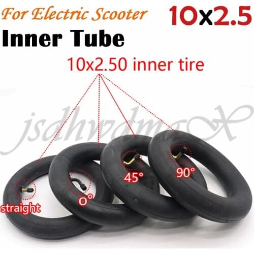 Inner Tube 10X2.50 10x2.5 255x80 Tube Innertube with Straight/Bent Valve 0/45/90 Degree for Electric Scooter Accessories 10 Inch