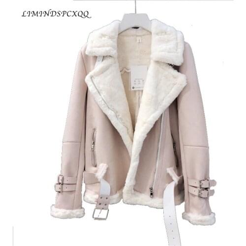 Women Winter Suede Jacket 2020 fashion thicken warm Motorcycle Leather Coat Female ladies short loose jacket coats Streetwear
