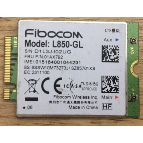 01AX792 4G LTE Fibocom L850-GL For ThinkPad X1 Carbon Gen6 X280 T580 T480s L480 X1 Yoga Gen 3