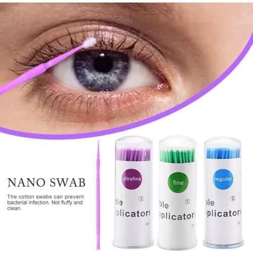 100pcs/lot Cotton Swabs Ultra-fine Soft Disposable Micro Brush Eyelash Extension Applicator Swabs Makeup Brushes Micro Brushes