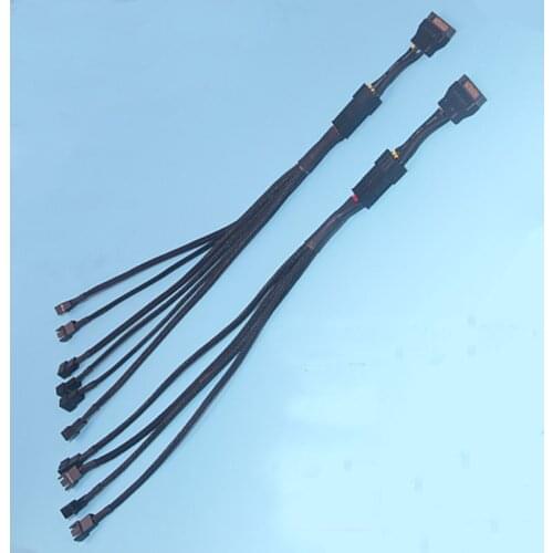 15Pin SATA to 4 / 6*3Pin Fan port Power Adapter Cable Y Splitter Extension Wire 12v 30cm 22AWG