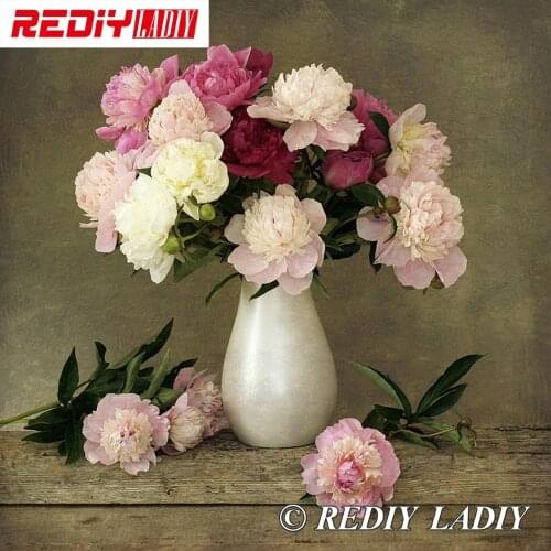 30x31.5cm 3D Accurate printed crystal beads embroidery kit Flower vase beadwork crafts needlework diy beads cross stitch APT668