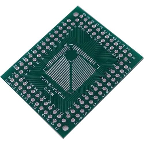 5Pcs QFP TQFP LQFP FQFP 32 44 64 80 100 LQF SMD Turn to DIP Adapter PCB Board Converter Plate 0.5/0.8 mm
