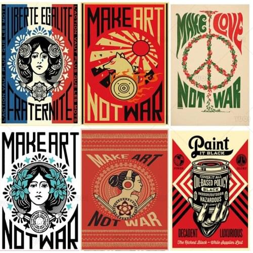 Abstract Shepard Fairey Art Street Poster Canvas Paintings Vintage Prints Wall Pictures for Living Room Interior Decor