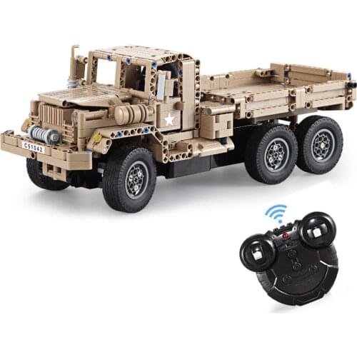 Electric Building Block Remote Control Car Off-road Vehicle Military Card Car Assembled Educational Building Block Toys RC Car