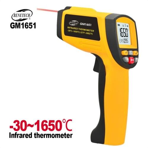 BENETECH Infrared Thermometer Non-Contact IR Infrared Digital Temperature -30~1650C Electronic Laser Thermometer Hygrometer