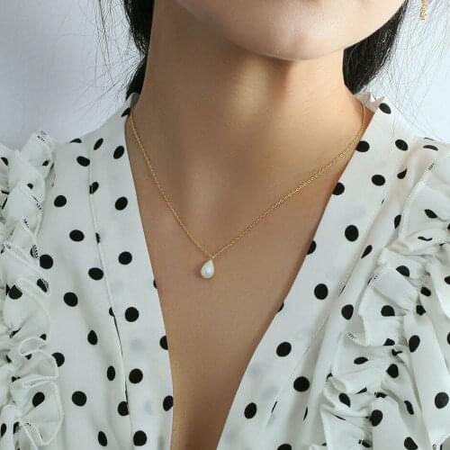 Simple 925 Sterling Silver Golden Love Letters Chain Necklace Pearl Necklace For Mom Women Fine Jewelry Wedding Party